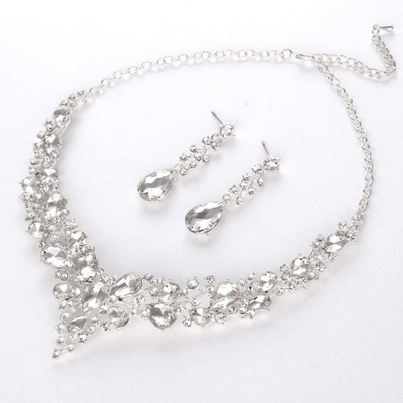 New Molie Bridal Austrian Crystal Necklace and Earrings Jewelry Set Gift… - Picture 6 of 10